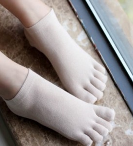 REBEKA Stopki Damskie z Pięcioma  Palcami, Pięciopalczaste 35-40 Bawełniane Jednokolorowe  5DS1