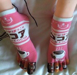 REBEKA Stopki Damskie z Palcami, Pięciopalczaste 35-40 Bawełniane Kawa